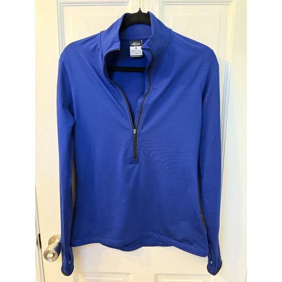 Nike PRO Women's 1/4 Zip Bright Blue Dri Fit Top - Size Medium - Picture 2 of 13